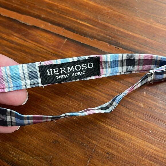 Hermoso New York plaid adjustable size bow tie - Picture 3 of 3